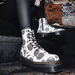 Dr. Martens, Jadon Boot Polka Dot Smooth Leather Platforms Size 7